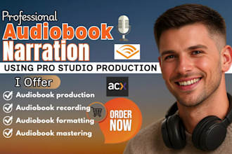 narrate amazon audiobook for fiction and nonfiction with male voice over