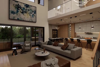 create architectural 3d rendering, interior house walkthrough, 360 virtual tour