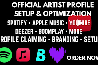 set up and optimize official artist profiles across digital music platforms