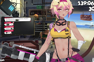 create a custom 2d 3d vtuber model with full rigging, vrm, and streaming setup