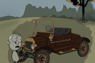create a funny animated video with stick figures or human characters