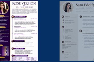 design a professional resume CV for your career