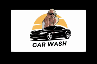 create an auto detailing and custom car wash logo