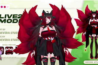 design live2d vtuber model, vtuber rigging, vtuber commission for vtube studio