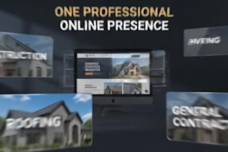 design modern construction, hvac, roofing and contractor website with SEO