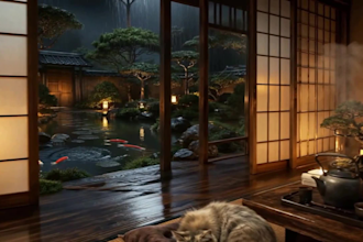 create cozy rain video or snow video with nature sounds for your youtube channel