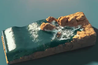 create 3d water simulation, fluid simulation, vfx and houdini product animation