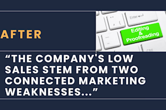edit and improve business reports, research writing, and case studies