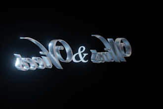 create a metallic 3d rotating logo animation spin loop