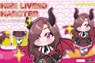 create chibi character model and rigging for live2d vtuber or streamer