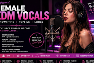 be your female electro pop vocalist, synthwave songwriter, and topline writer
