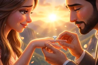 create cinematic 3d pixar style ai proposal and romantic storytelling video