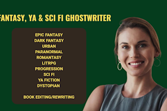 write, edit, rewrite fantasy, scifi, ya fiction, litrpg, progression story, book
