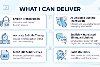 create synced subtitles, srt files and bilingual captions for your video