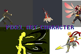 create rpg game character sprites, animations, and pixel art assets