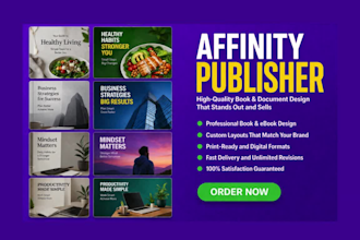 design canva ebook, workbook, lead magnet, ebook brochure, in affinity publisher