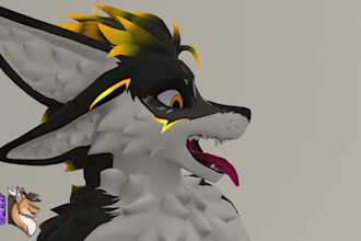 create custom furry vrchat avatar PC quest compatible vtuber vrm fursona 3d mode