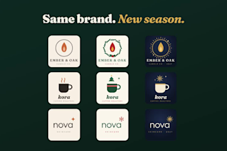 design a new year logo and christmas holiday version of your existing brand icon