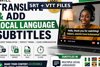 translate and add local language subtitles to your videos