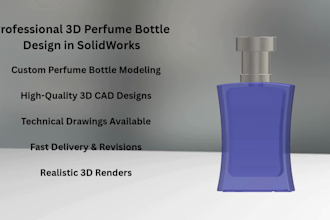 design a realistic 3d perfume bottle in solidworks
