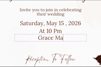 design elegant wedding invitation card in 24h