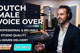 record a professional dutch voice over in 12 hrs