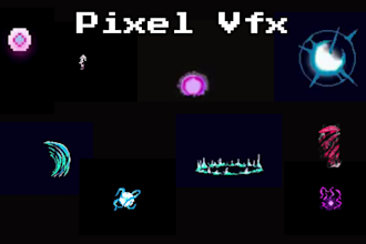 create custom pixel vfx, spell animation, rpg effects, pixel sprite sheet, godot