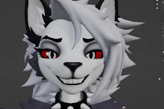 custom furry vchat avatar anime vrc avatar fursona 3d character vtuber model