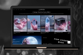 build a spiritual shopify store for crystals incens candles and healing products