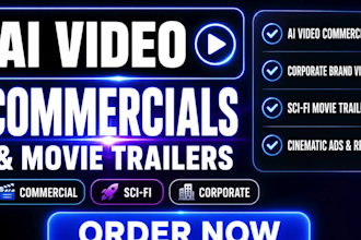 create cinematic ai vidoe commercial ads ai corporate video sci fi movie trailer