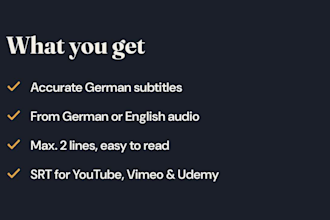 create accurate german subtitles for your videos, srt file
