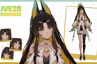 do live2d rigging, redesign vtuber model with new outfits expressions toggles
