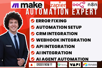 build zapier automation, zapier webhook, fix zapier, zapier integration fix make