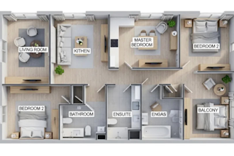 make professional 3d floor plans with furniture and lighting