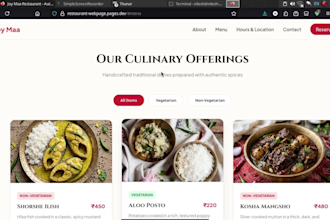 build a custom responsive restaurant website with SEO