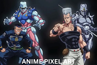 create anime pixel art character sprite and game character