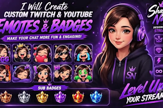 create custom twitch and youtube emotes and badges