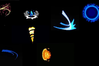 create pixel art vfx, spell effect, magic animation, skill sprite, 2d game asset
