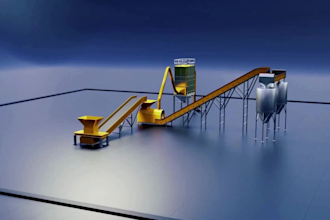 3d industrial animation, recycling plant simulation and engineering video