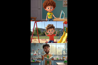 create 3d ai animation, pixar ai animation, kids animation and story video