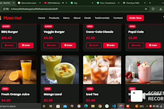 develop a professional pizza hub website