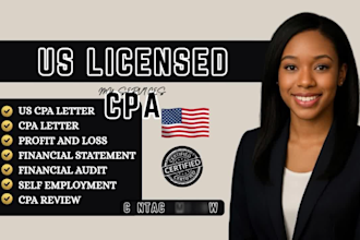 provide US CPA letter for mortgage letter, income verification, comfort letter