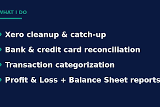 do xero bookkeeping, bank reconciliation and cleanup