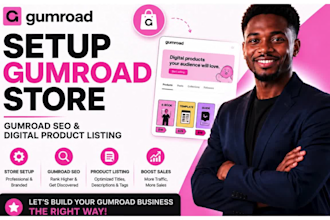 setup gumroad store, gumroad SEO and digital product listing
