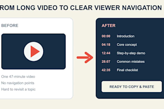 create accurate youtube chapters and descriptive timestamps