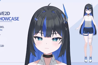 create 2d vtuber model, live2d rigging, live2d avatar for twitch and youtube