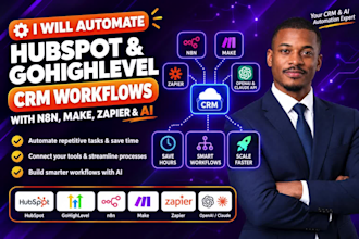 automate hubspot gohighlevel crm with n8n make zapier openai claude api workflow