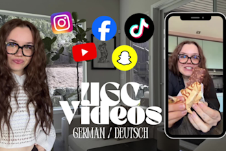 create high energy ugc videos for your brand in german