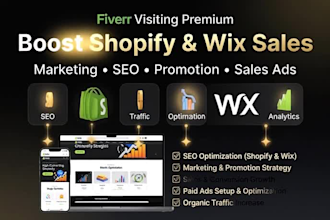 boost shopify wix sales shopify wix marketing onpage SEO facebook ig tiktok ads
