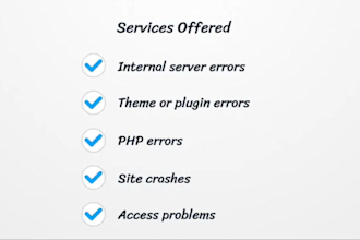 fix wordpress site errors bugs and issues